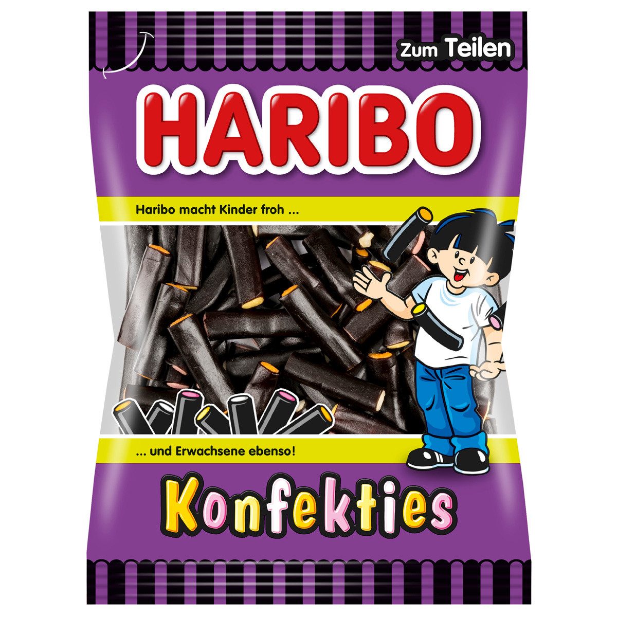 HARIBO Süßigkeit, Haribo Konfekties Lakritzstangen mit leckerer Konfektfüllung 160g