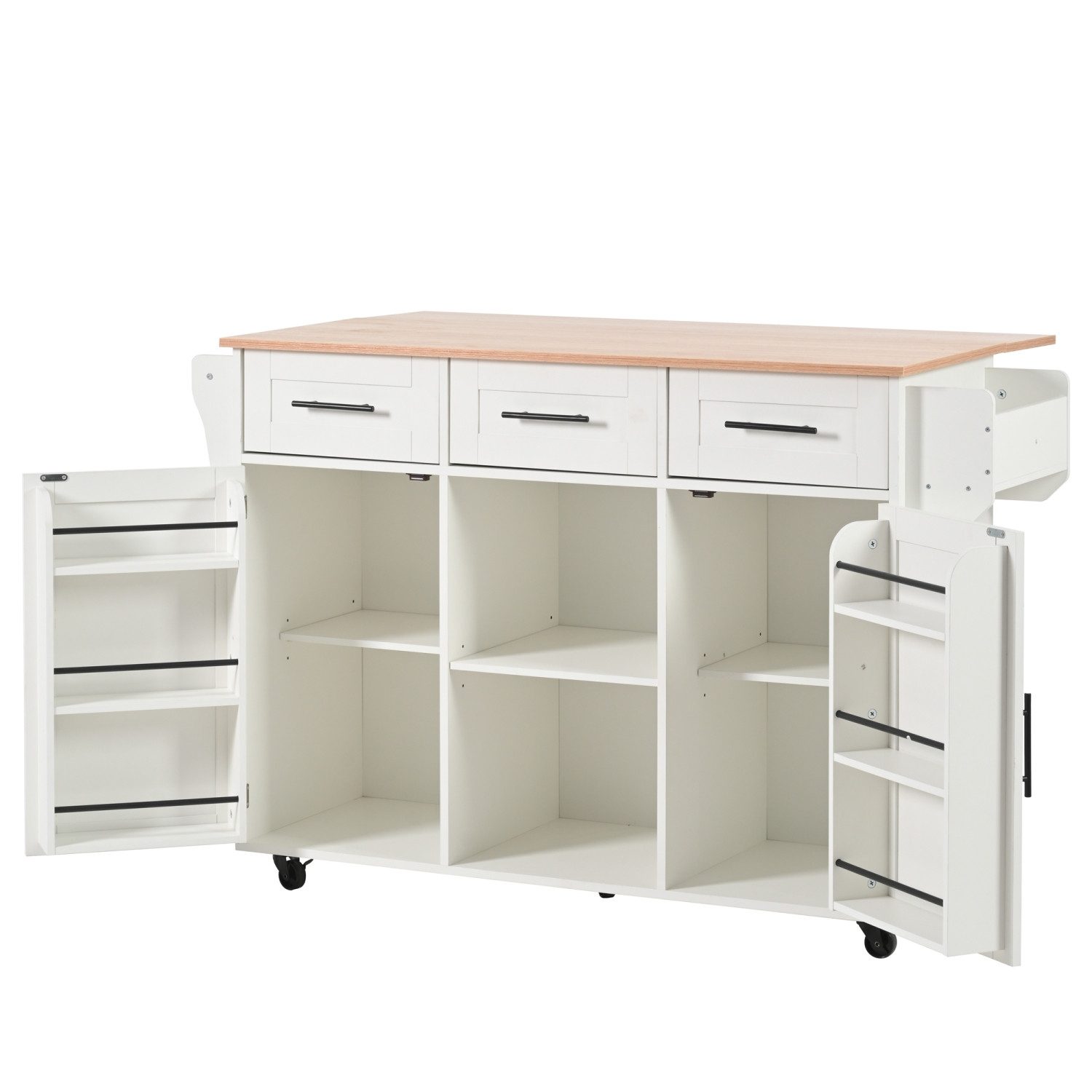 Flieks Küchenwagen mit erweiterbarer Arbeitsplatte, Rollen & Massivholzbein günstig online kaufen