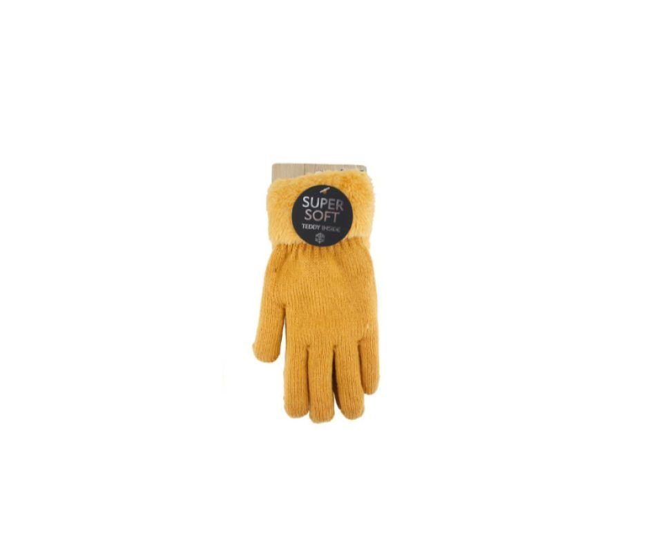 Antonio Abendhandschuhe Handschuhe (1 Paar, Einzelne Handschuhe) Eng anliegend und daher sehr gut wärmend Gelb