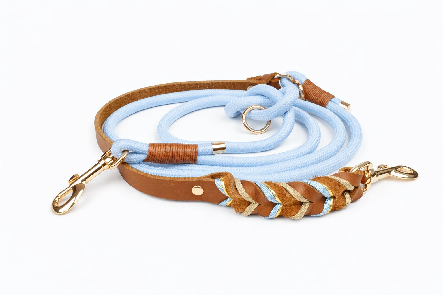Tierluxe Hundeleine Geflecht, Geflochtene Lederleine mit Paracord