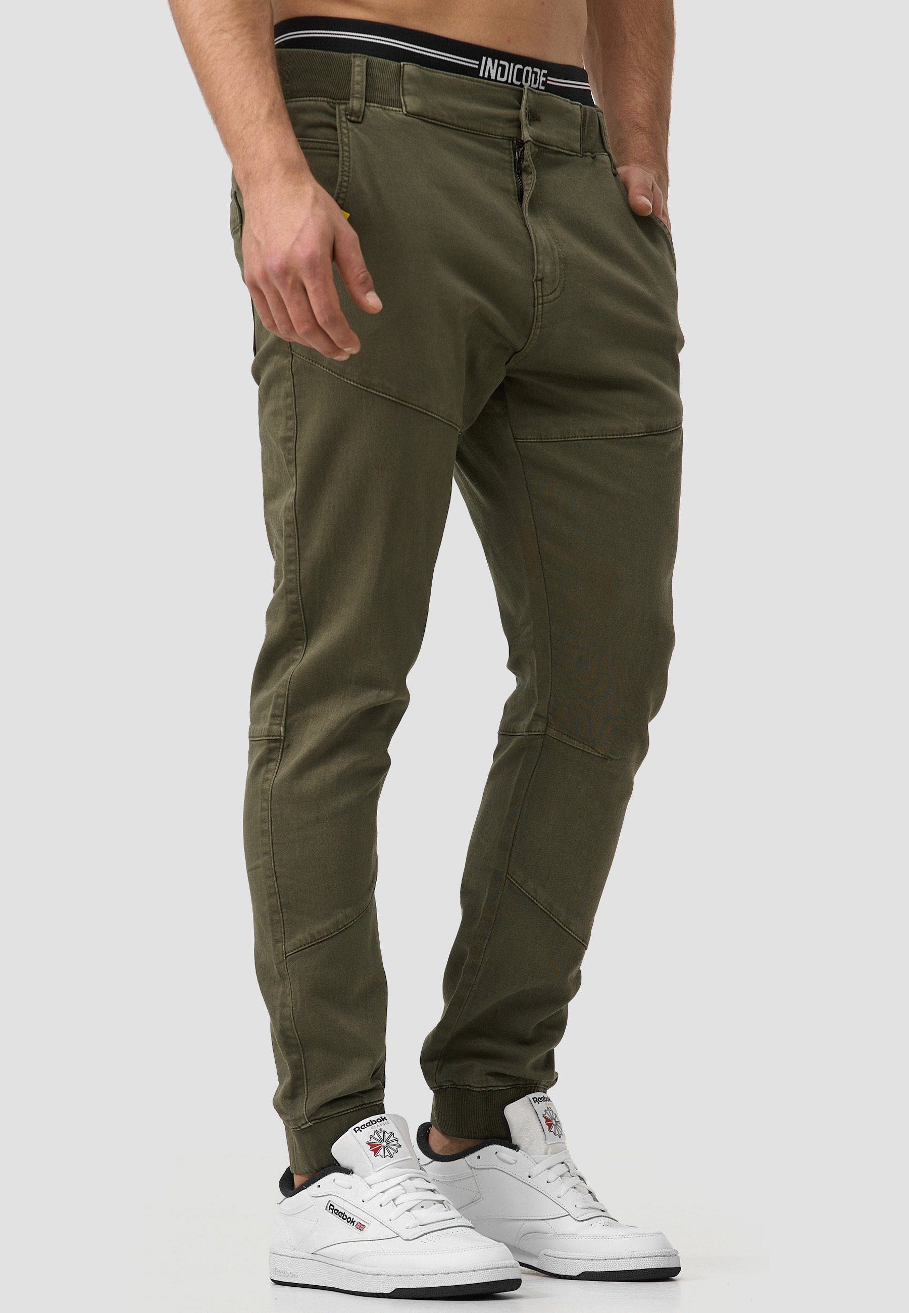 Indicode Cargohose Zannes Olive Dark