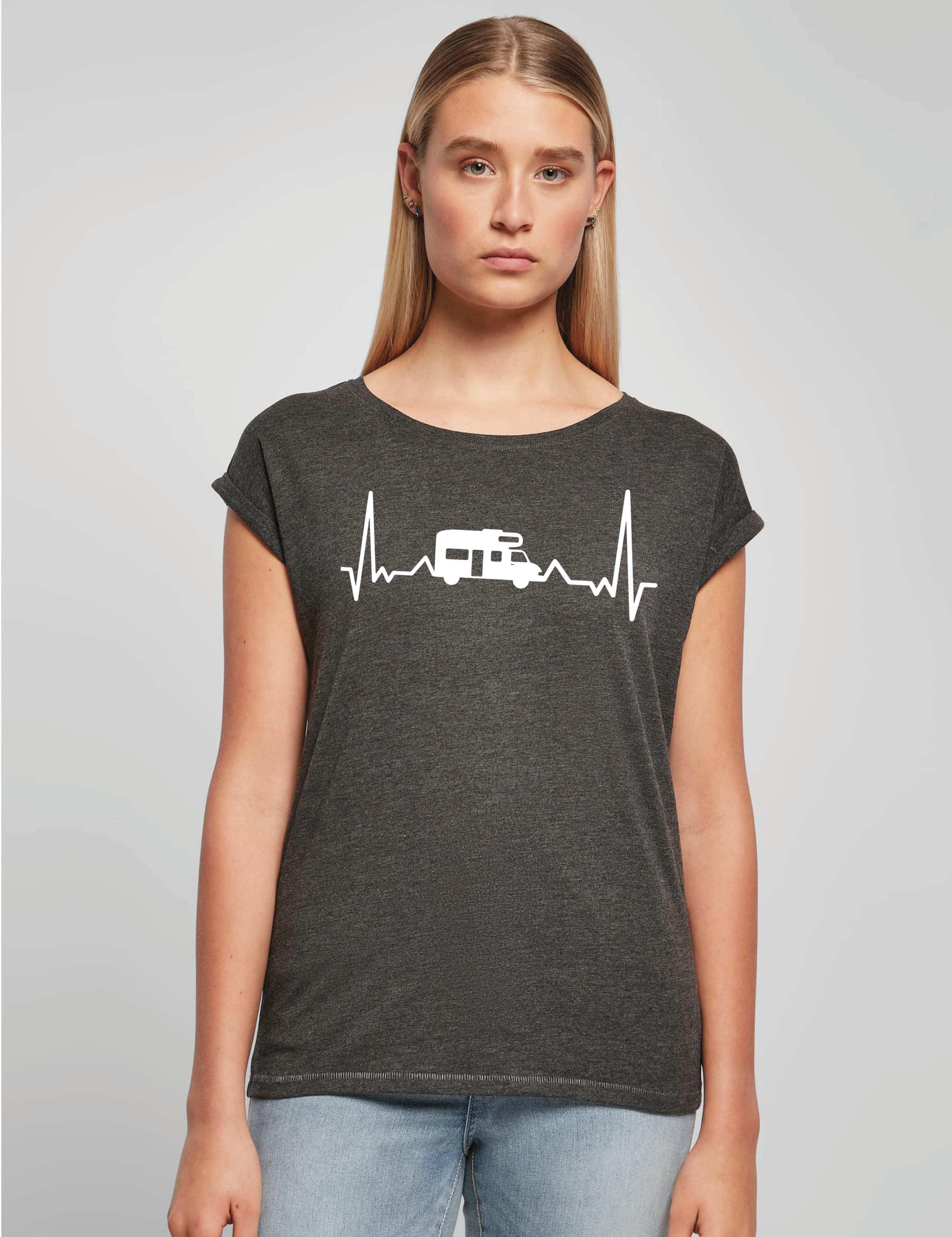 Youth Designz Print-Shirt Heartbeat Camping Damen T-Shirt Statement Geschen günstig online kaufen