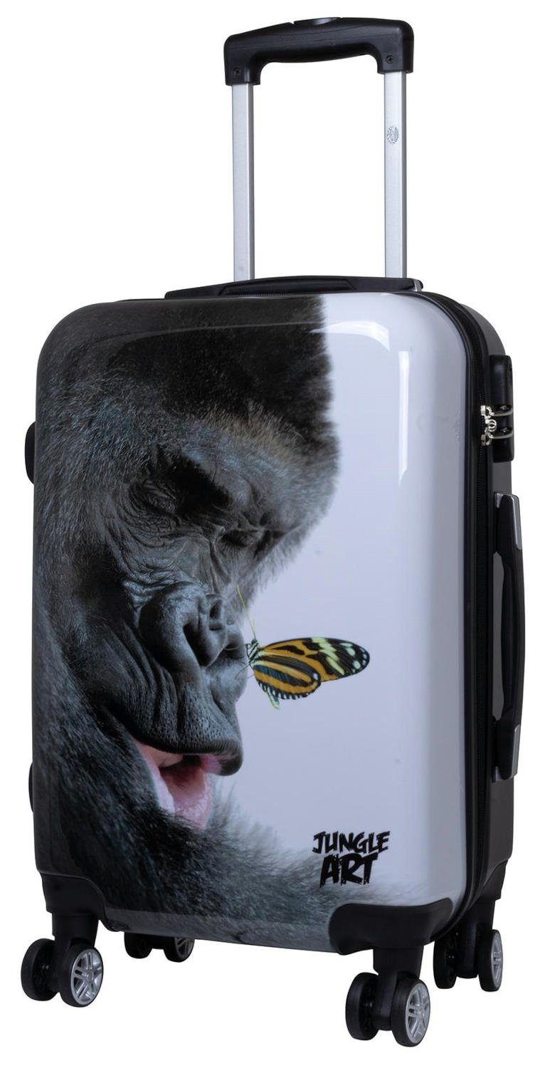 Warenhandel König Hartschalen-Trolley Jungle Arts Gorilla, 4 Rollen, mit Motiv, Dehnfalte zur Vergrößerung des Packvolumens