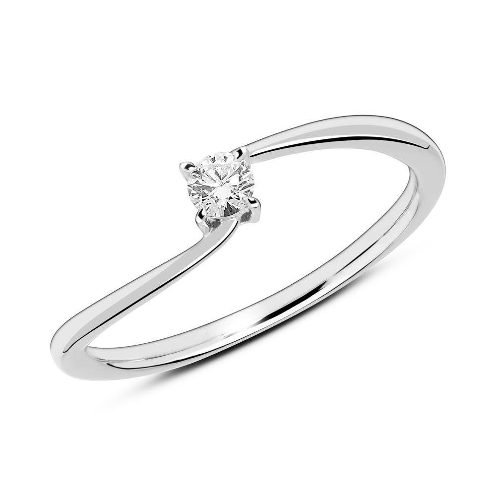 Unique Verlobungsring Solitärring 14K W...