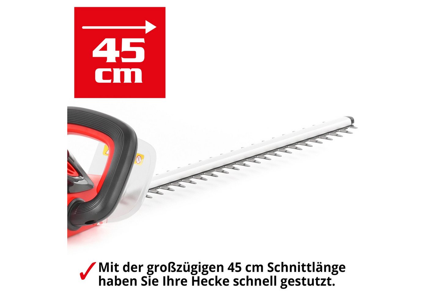 Thumbnail - Hecht Akku-Heckenschere 45 cm Schnittlänge, Diamant geschliffen, Akku-Serie 6020, 20 V 2,5 Ah, 1,9 kg
