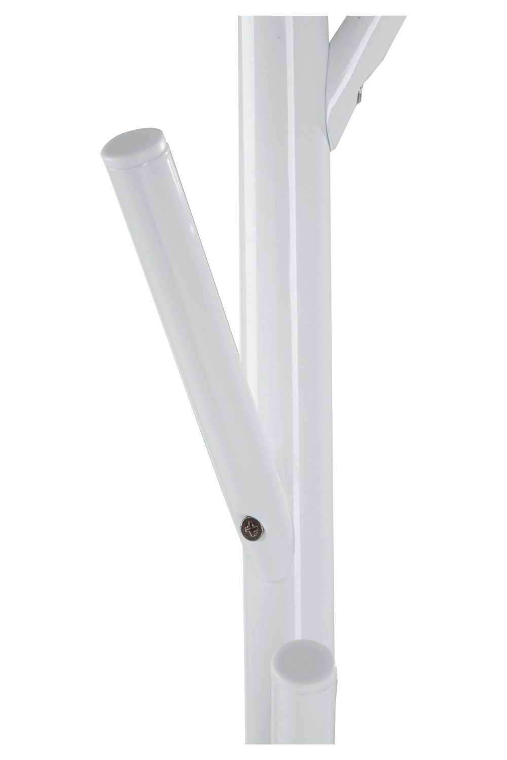 Home4You Kleiderständer, H 170 cm, Weiß lackiert, Metall, mit 5 Haken