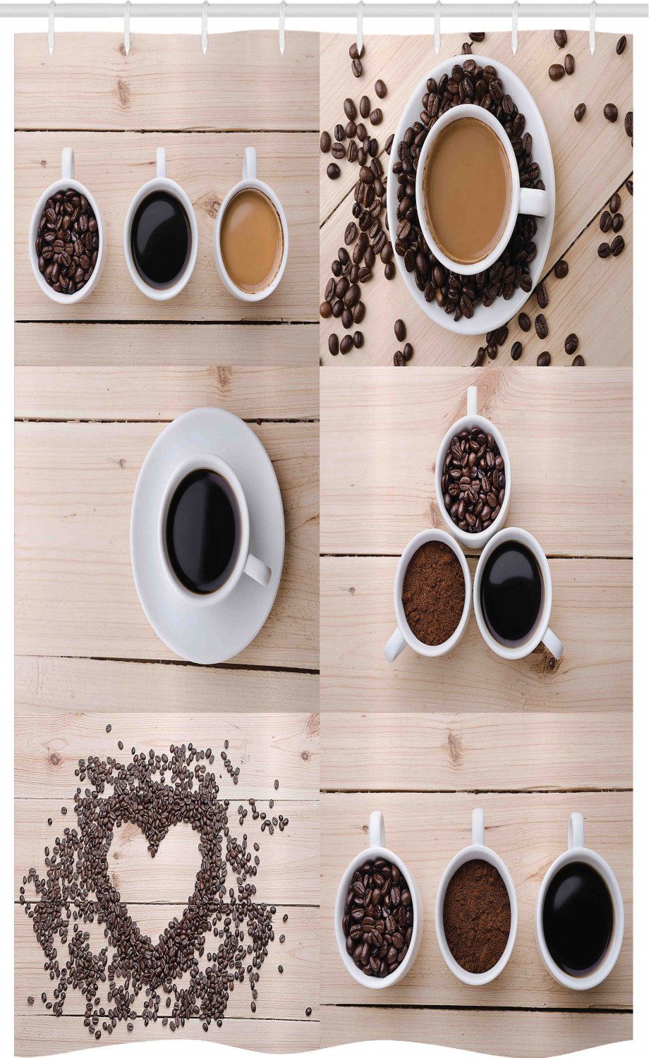 Abakuhaus Duschvorhang »Badezimmer Deko Set aus Stoff mit Haken« Breite