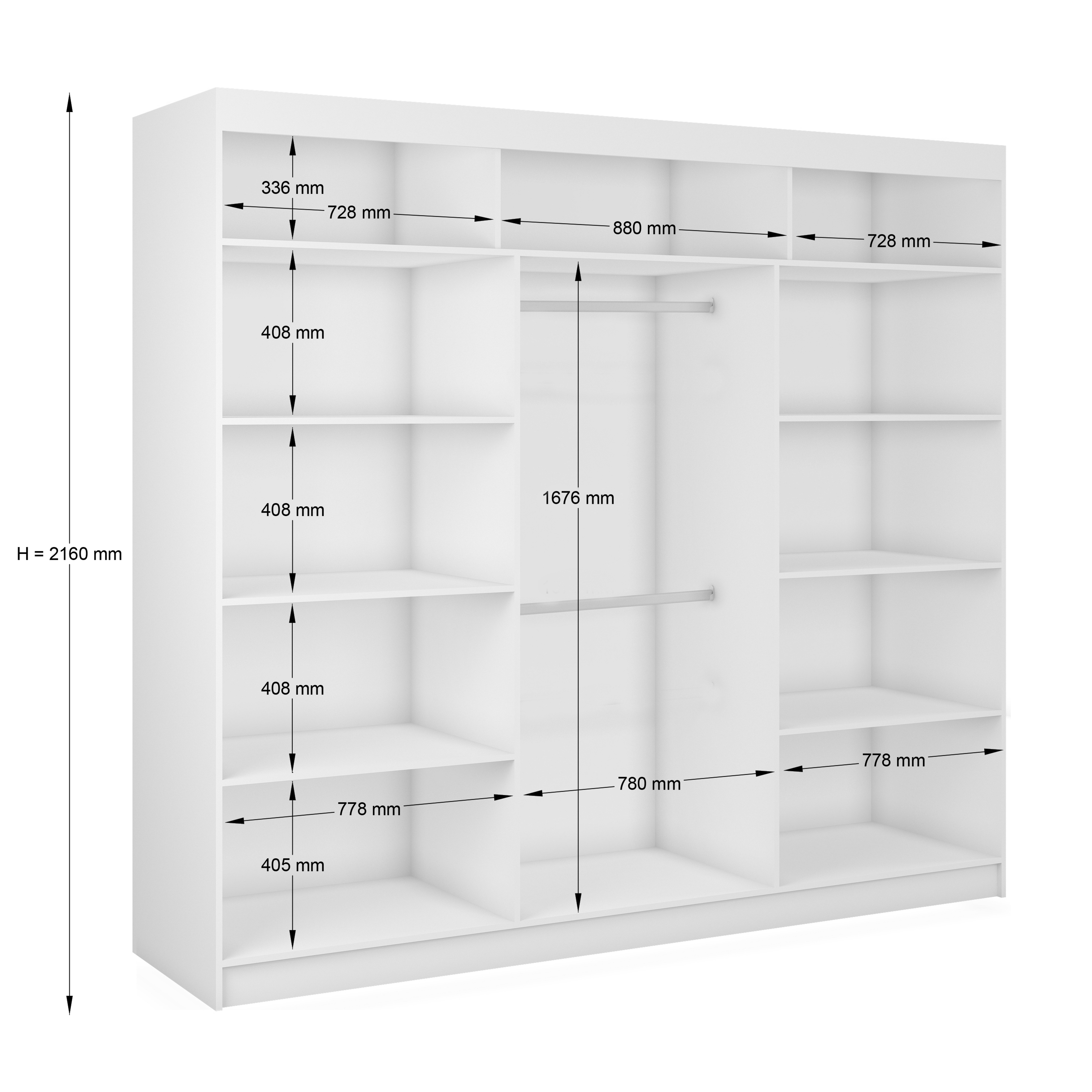 ALTDECOR Schiebetürenschrank GRACE (Kleiderschrank Garderobenschrank mit viel Stauraum Moderner Schrank) Spiegel Spiegeltüren Vielseitiger Schwebetürenschrank LED Beleuchtung