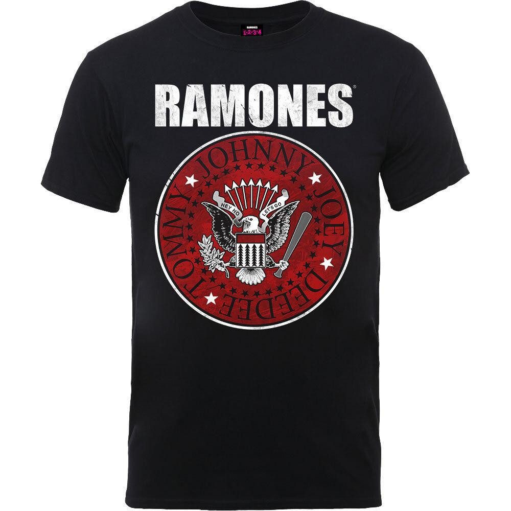 coole-fun-t-shirts Print-Shirt THE RAMONES RED SEAL T-SHIRT SCHWARZ S M L XL Lizensierter Original Ramones Fanartikel