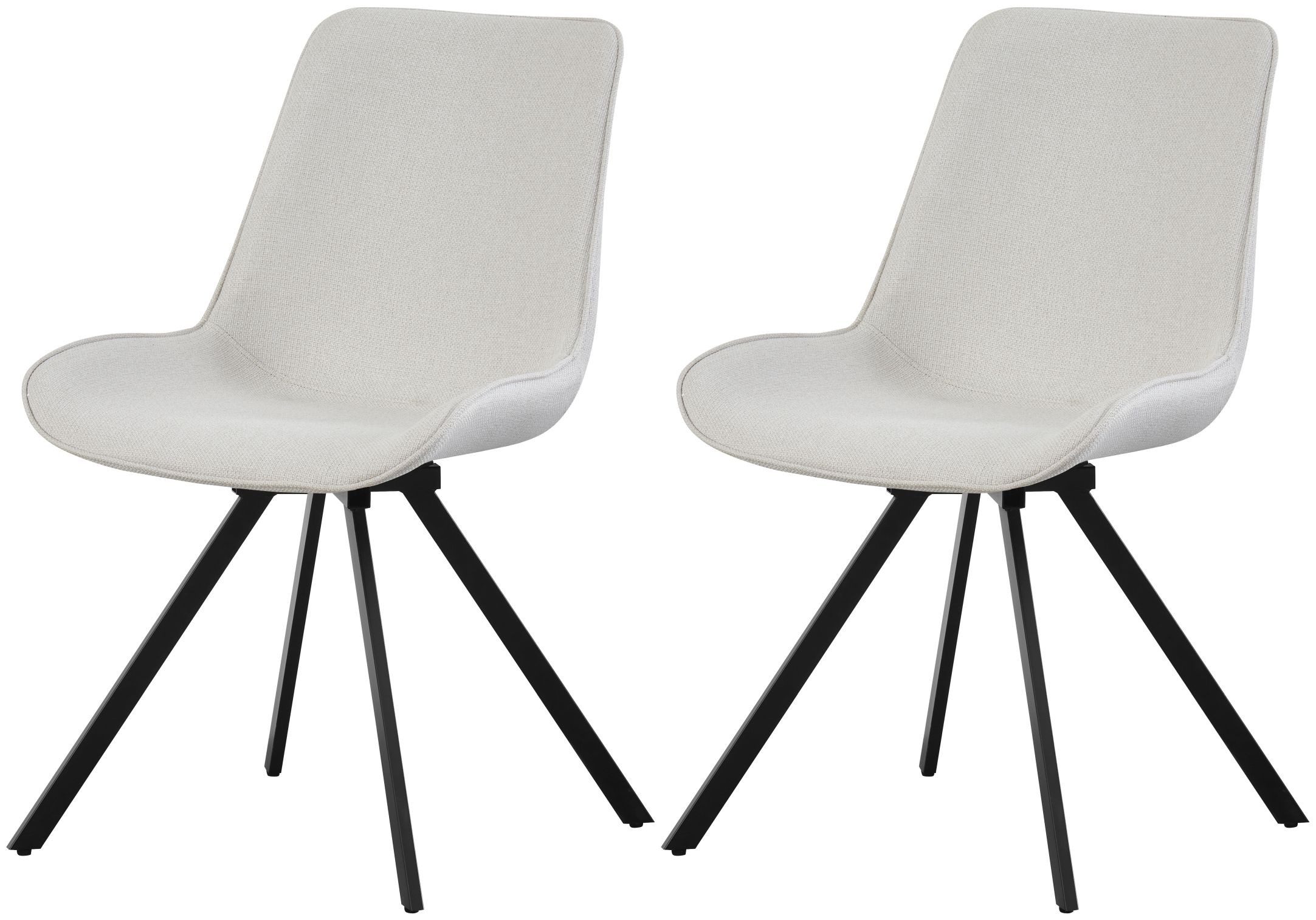 xonox.home Polsterstuhl, Esszimmerstühle aus Webstoff in creme & Metallbeinen 52 x 85 x 61 cm