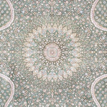Orientteppich Perser - Ghom - 120 x 83 cm - hellgrau, morgenland, rechteckig, Höhe: 10 mm, Wohnzimmer, Handgeknüpft, Einzelstück mit Zertifikat
