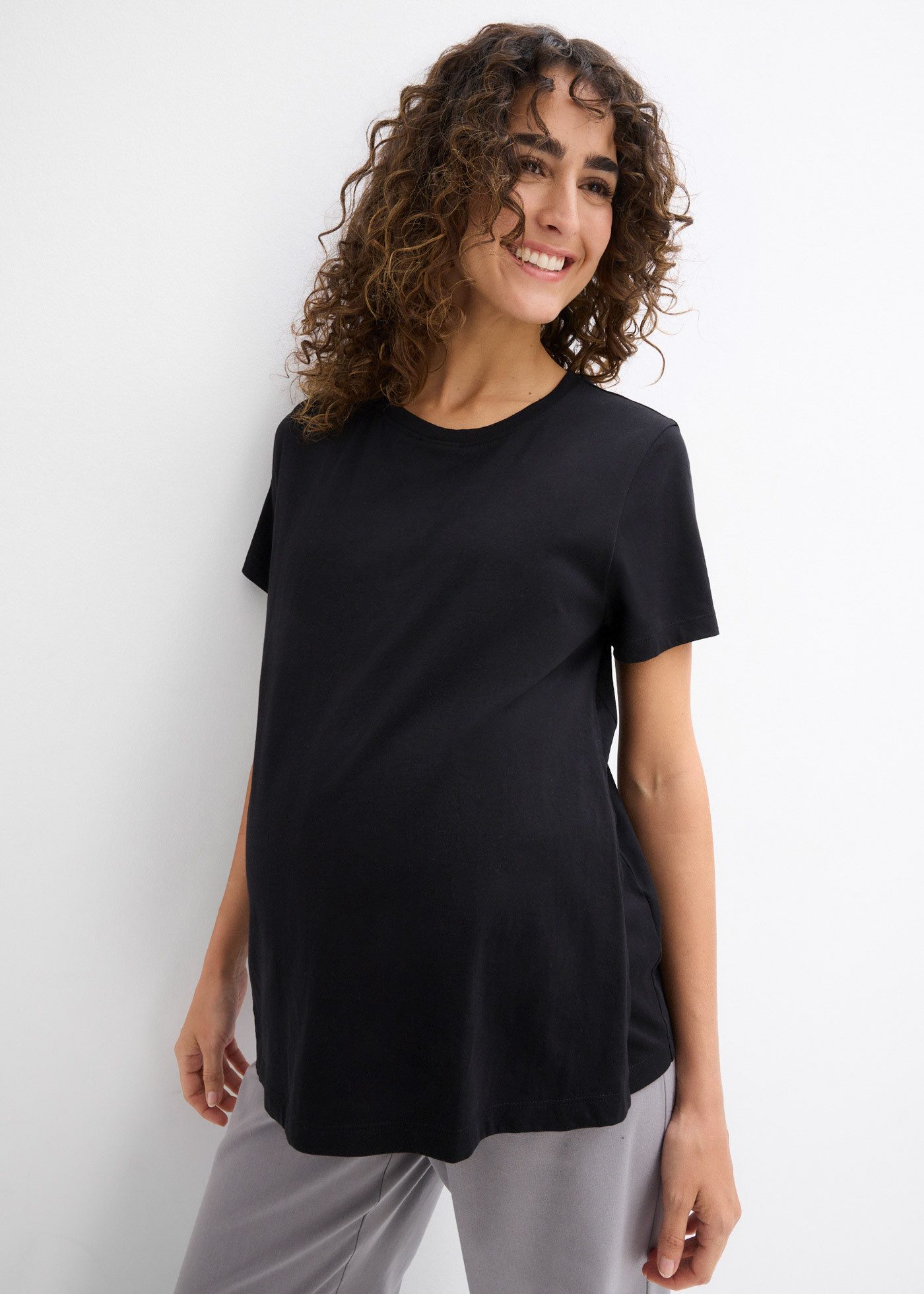 bonprix Umstandsshirt (Packung, 2-tlg) lässige Passform, Kurzarm, mit Stillfunktion
