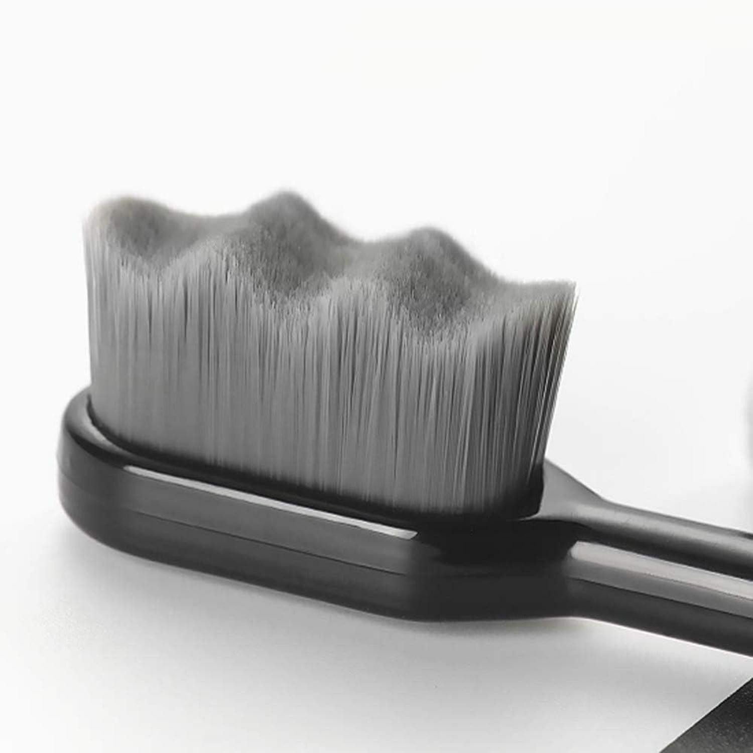 LuxusKollektion Zahnbürste Handzahnbürste Micro-Nano 20000 Borsten Grau 6er Pack