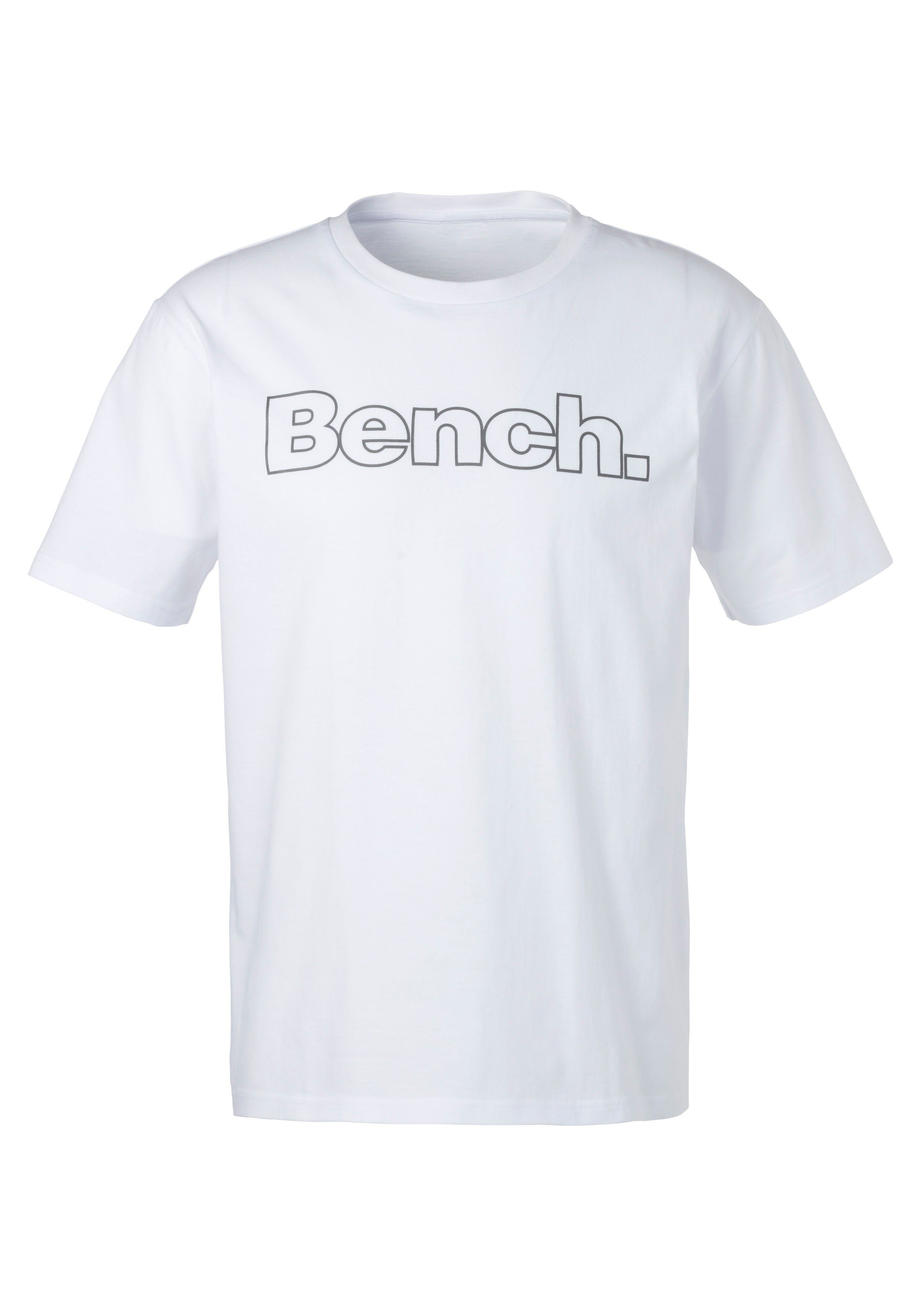 Bench. Loungewear T-Shirt (2-tlg) Shirt mit Logoprint, Basicshirt mit Rundhals aus reiner Baumwolle – Bild 3 von 5