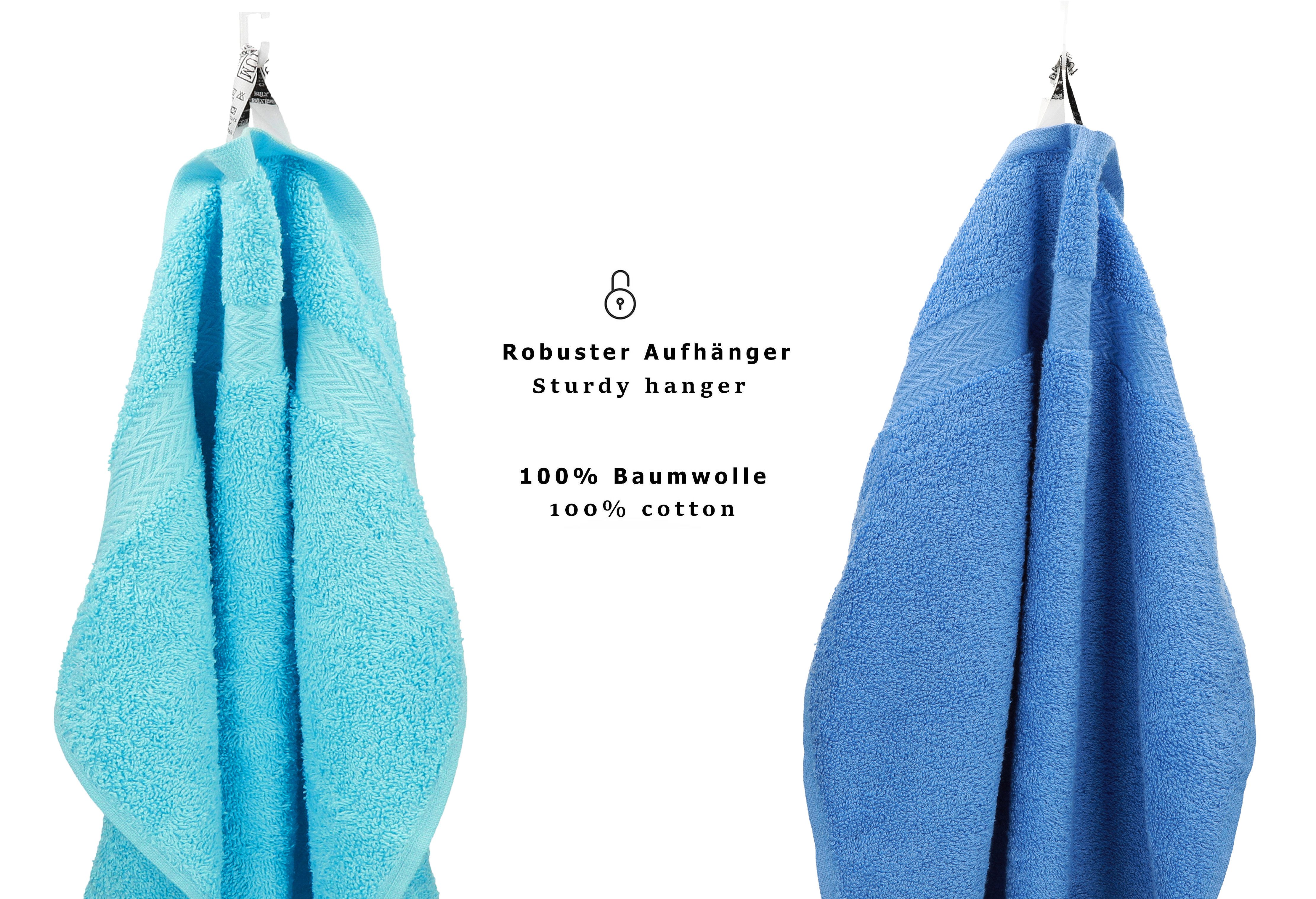 Betz Handtuch Set 10-TLG. Premium Farbe Hellblau & Türkis, Baumwolle (Set, 10-St) – Bild 3 von 5