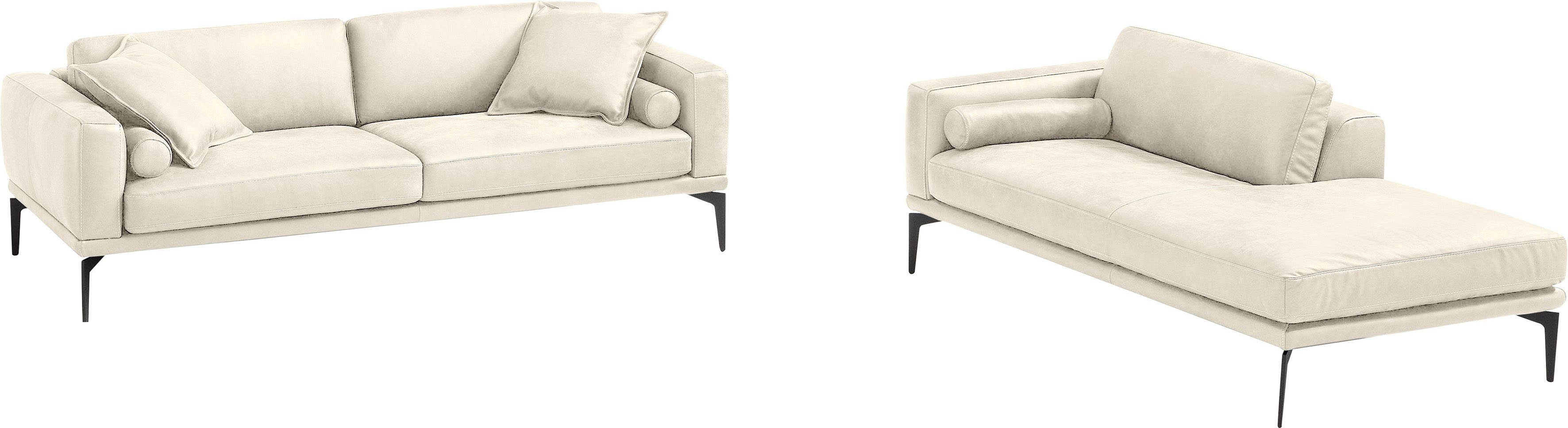 Egoitaliano Polstergarnitur Masu, Design trifft sensationellen Sitzkomfort, Höhe der Rückenkissen und Sitztiefe verstellbar, 3 Rollkissen