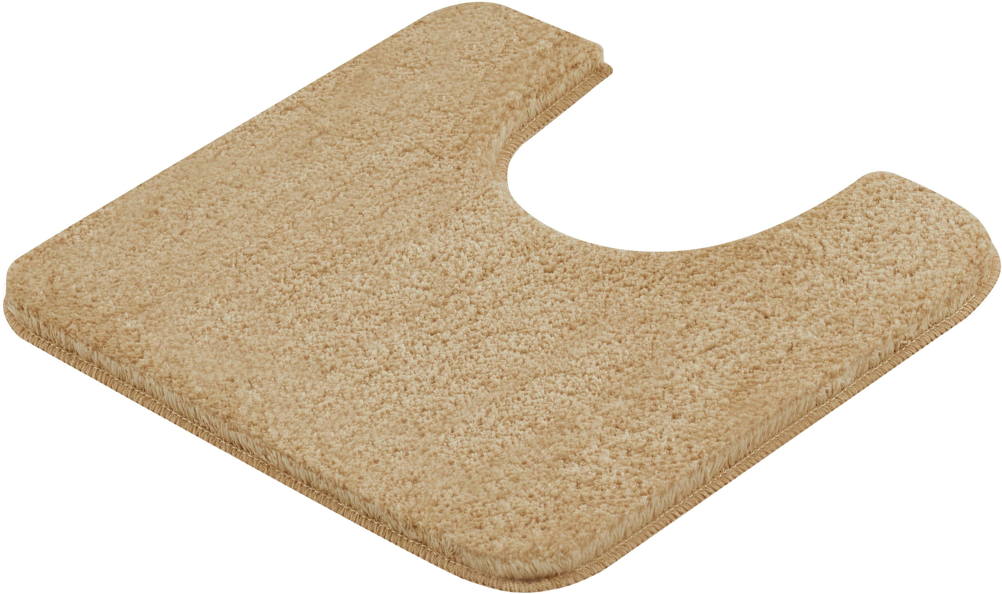 Kleine Wolke Badematte Meadow, Badvorleger, Badezimmer Teppich, Höhe 30 mm, rutschhemmend beschichtet, fußbodenheizungsgeeignet, Polyester, quadratisch, WC Vorleger mit Ausschnitt, Badteppich, Uni Farben