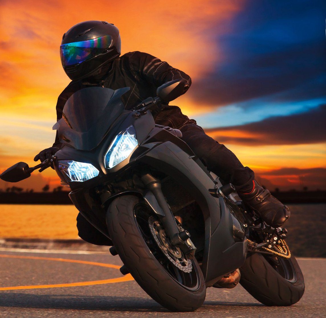 Herding Bettwäsche Motorrad 135x200cm Bike Schwarz Orange, Renforcé, 2 teil günstig online kaufen