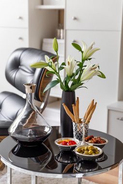 EDZARD Becher Pilar, Messing, Trinkbecher im cleanen Design, Vase mit Silber-Optik, gravurfähig, schwerversilbert, 250 ml