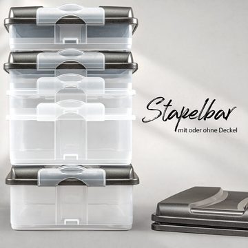 Hausfelder Frischhaltedose Aufschnittboxen für den Kühlschrank mit Deckel, Kunststoff, (Set, 5-tlg., 3x flach, 2x hoch), Kühlschrank Organizer