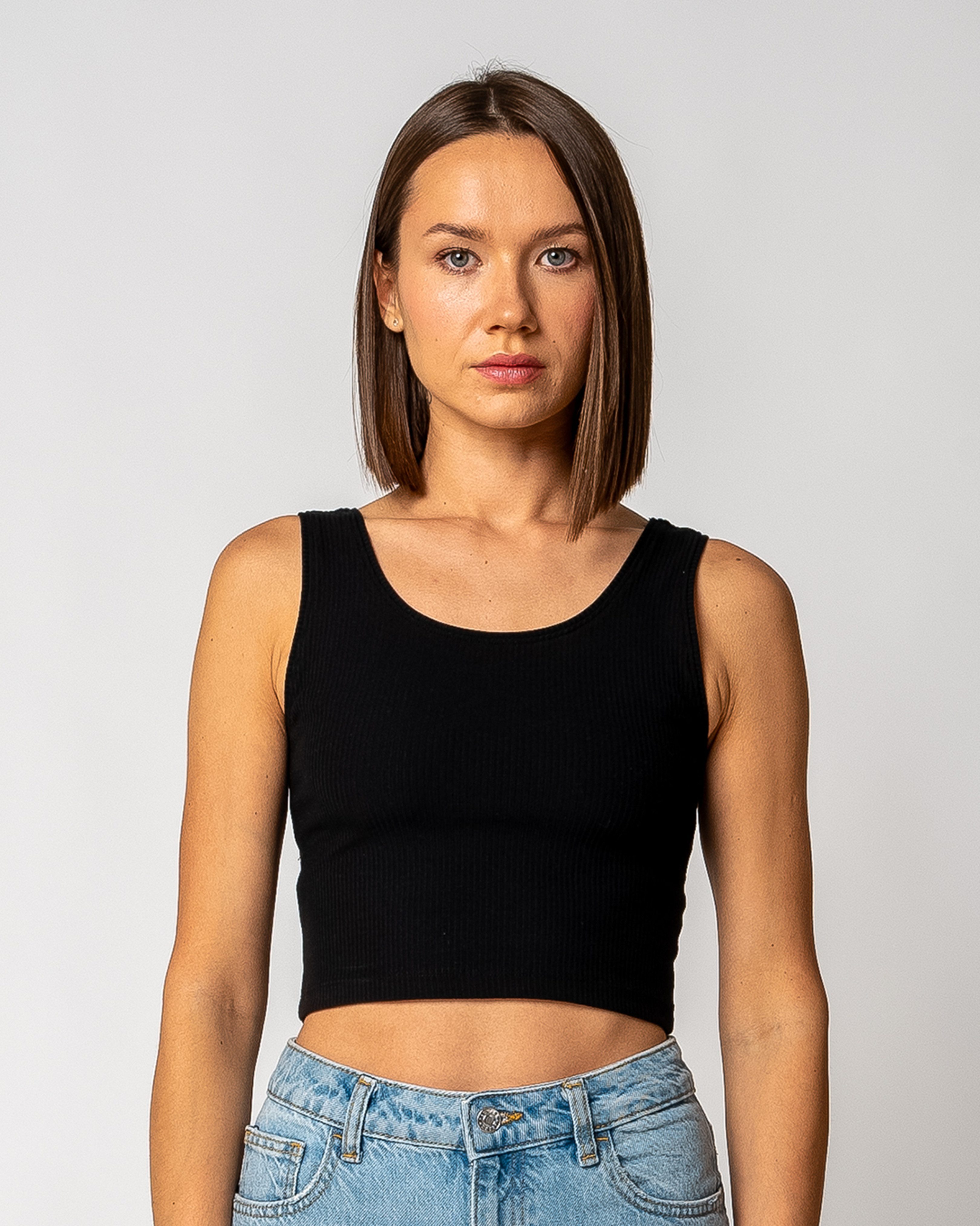 Crop-Top Damen Geripptes Cropped Top aus Bio-Baumwolle & TENCEL Modal