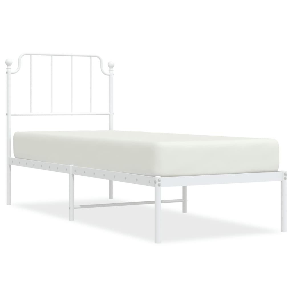 vidaXL Bett Bettgestell mit Kopfteil Metall Weiß 80x200 cm günstig online kaufen