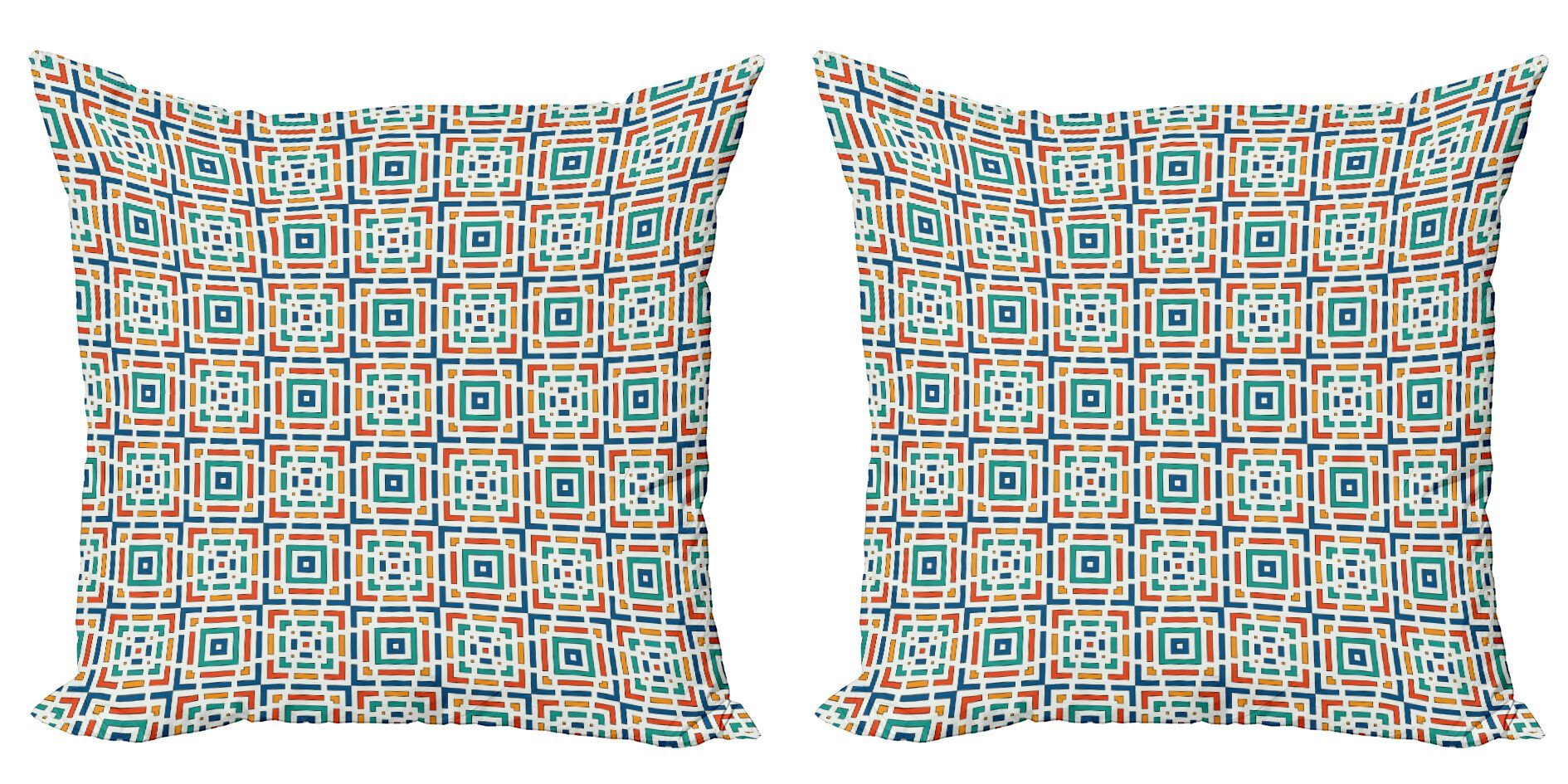 Gewinkelten Streifen-Design Doppelseitiger Abakuhaus Geometrisch Stück), Kissenbezüge Accent Digitaldruck, Modern (2