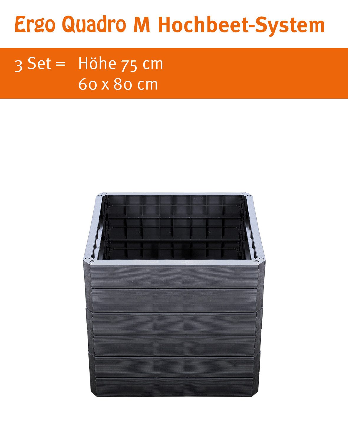 GARANTIA Hochbeet ERGO QUADRO M Hochbeet-System Wood 4 Paneele inkl. Verbinder