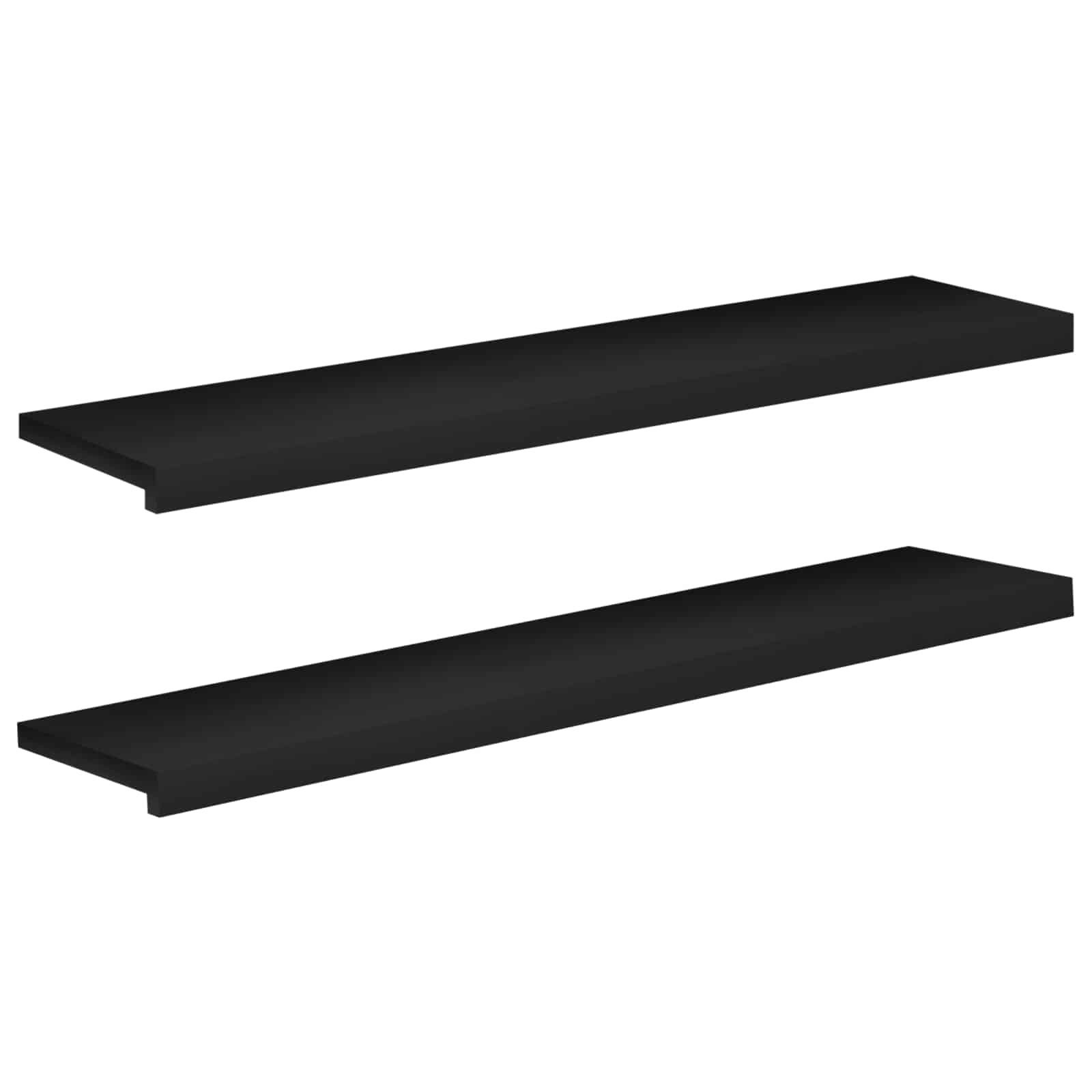 vidaXL Fensterbank Fensterbänke 2 stk. Schwarz 110 x 25 x 2 cm Massivholz Buche