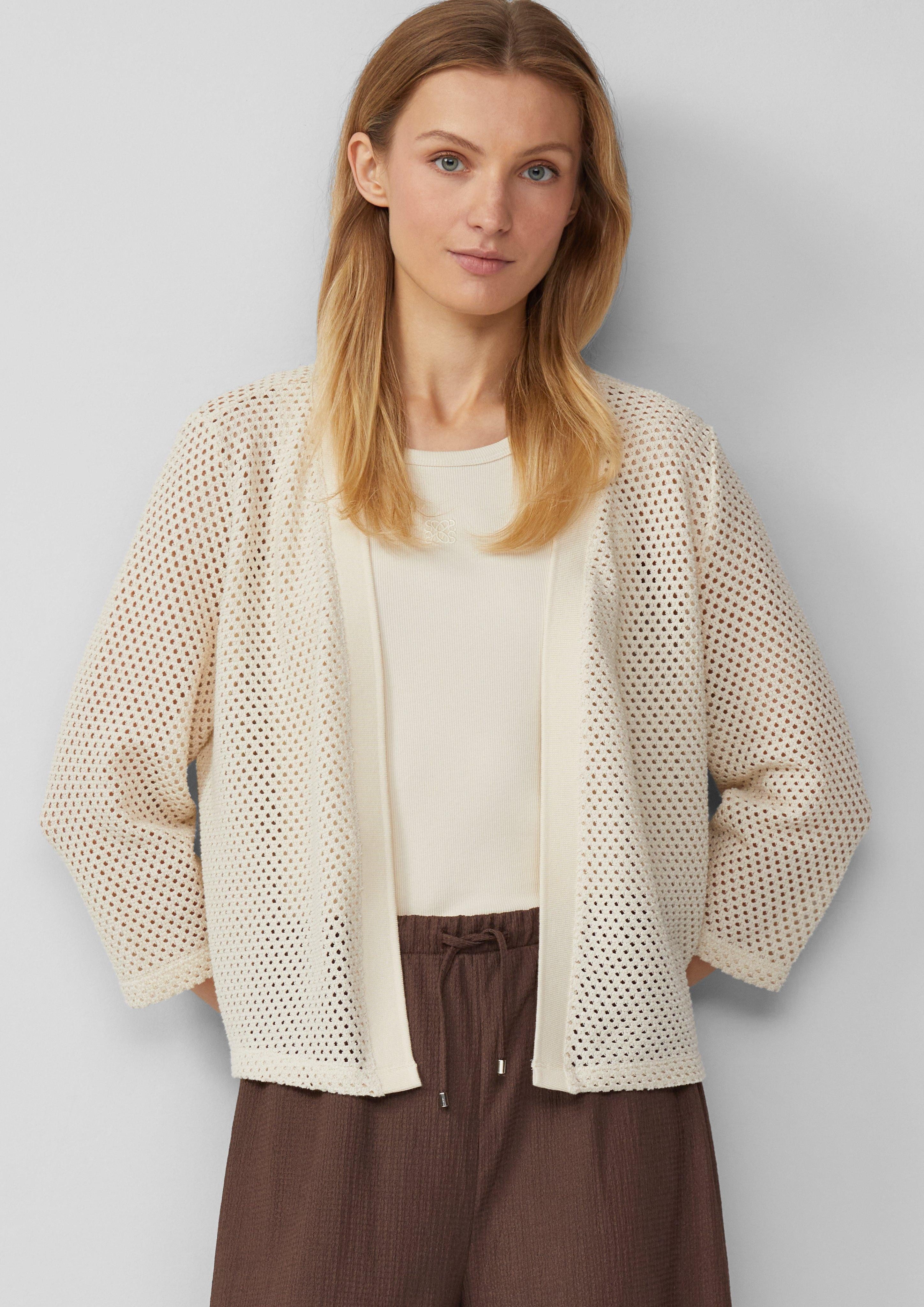 s.Oliver Funktionsjacke Transparenter Cardigan aus Ajourjersey günstig online kaufen
