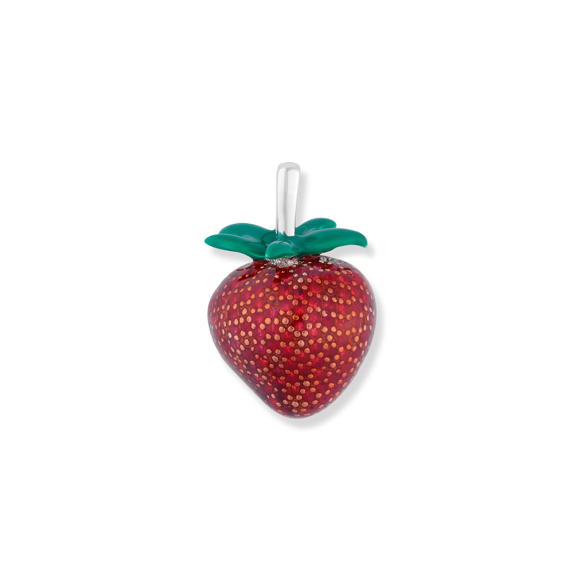 Seinerzeit FLORA & FAUNA Kettenanhänger Eve Erdbeeren Anhänger (1-tlg), Material: 925 Sterling Silber, rhodiniert, rosé