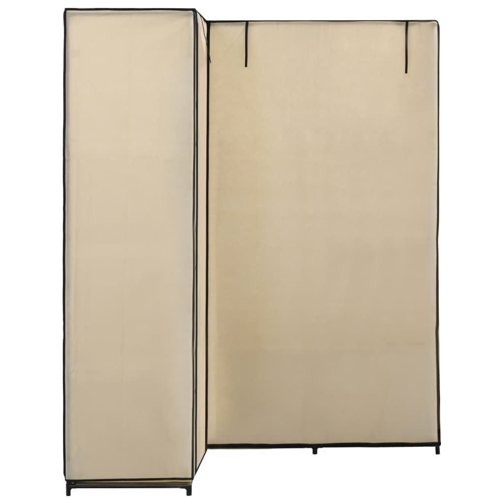 vidaXL Stoffschrank Eckkleiderschrank Creme 130 x 87 x 169 cm (1-St)
