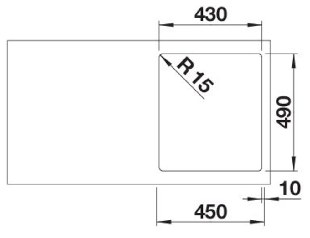 400-IF/A, Edelstahlspüle Einbau St), geeignet zum (1 eckig, SOLIS 50/44 cm, Blanco wechselseitigen
