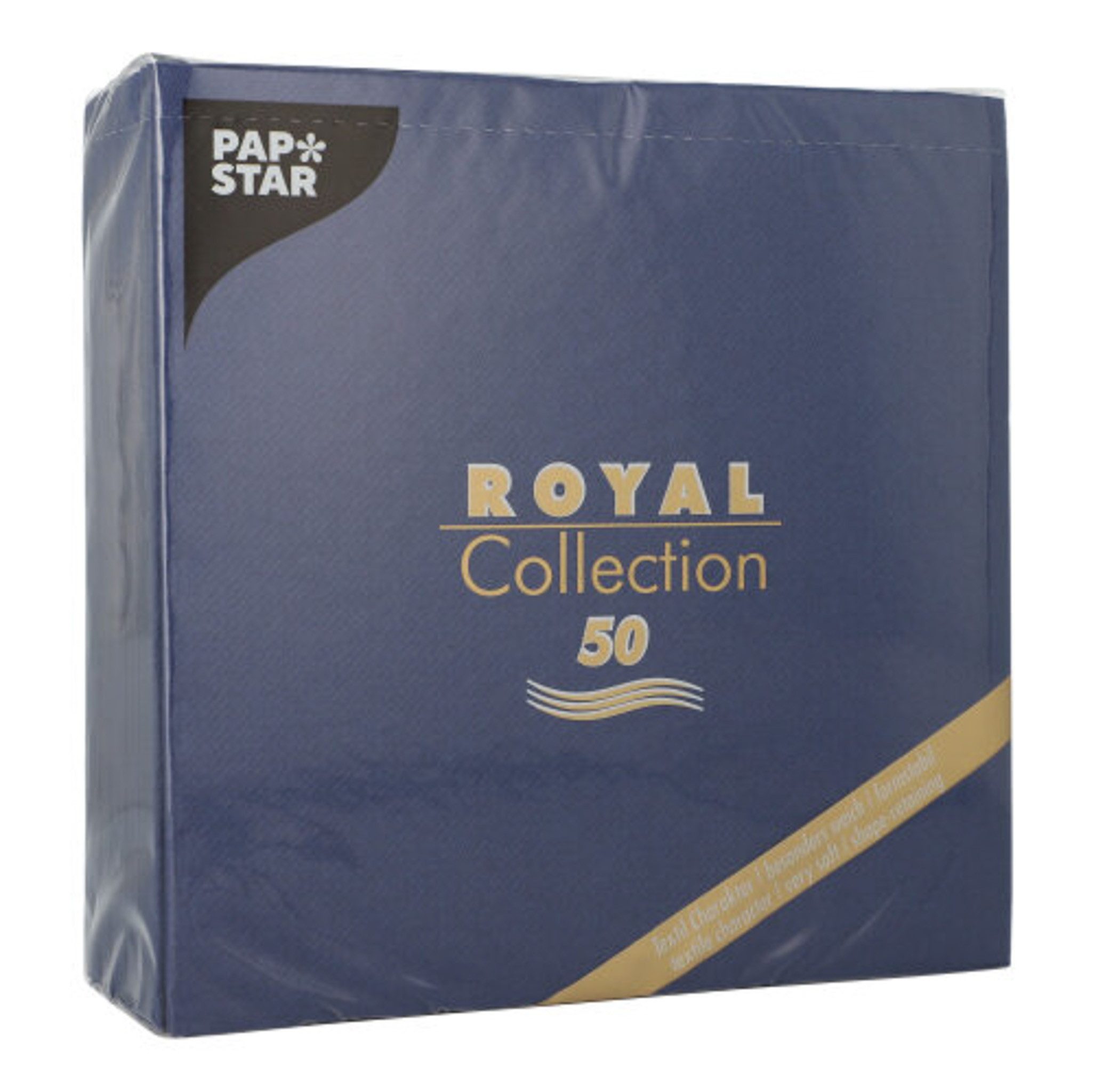 PAPSTAR Papierserviette, Servietten stoffähnlich 40x40cm Royal Collection 50 Stück Dunkelblau