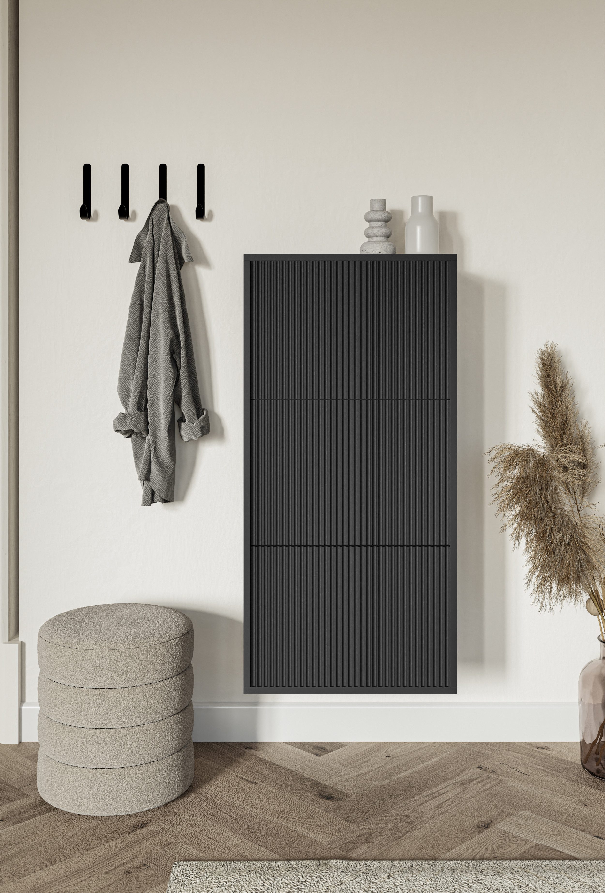 Selsey Hängeschuhschrank VELDIO Wand-Schuhkipper mit 3 Klappen, 50 cm breit günstig online kaufen