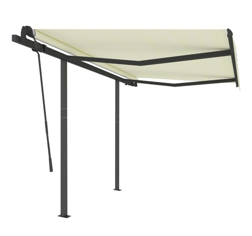 Thumbnail - furnicato Markise Automatisch Einziehbar mit Pfosten 3,5x2,5 m Creme (1-St)