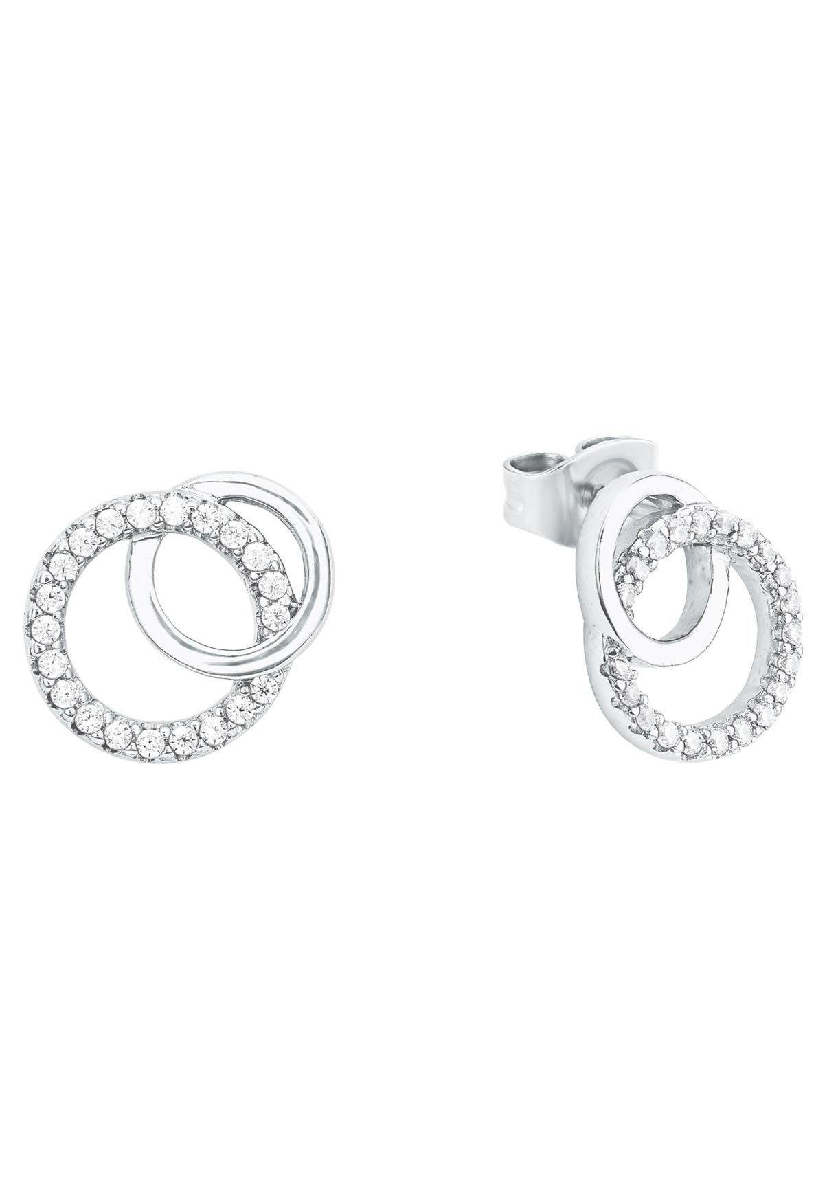 Amor Paar Ohrstecker Schmuck Geschenk Ohrschmuck Kreise, mit Zirkonia (synth)