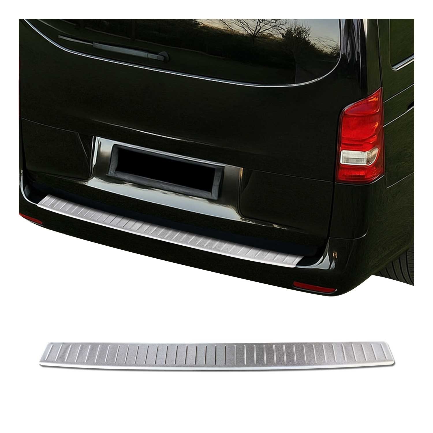 OMAC Ladekantenschutz für Mercedes Vito V-Klasse W447 2014-2025 Chrom Gebürstet, Zubehör für Mercedes Vito V-Klasse W447 2014-2025, Langlebig,Einfache Reinigung,Einfache Installation,Rostbeständig