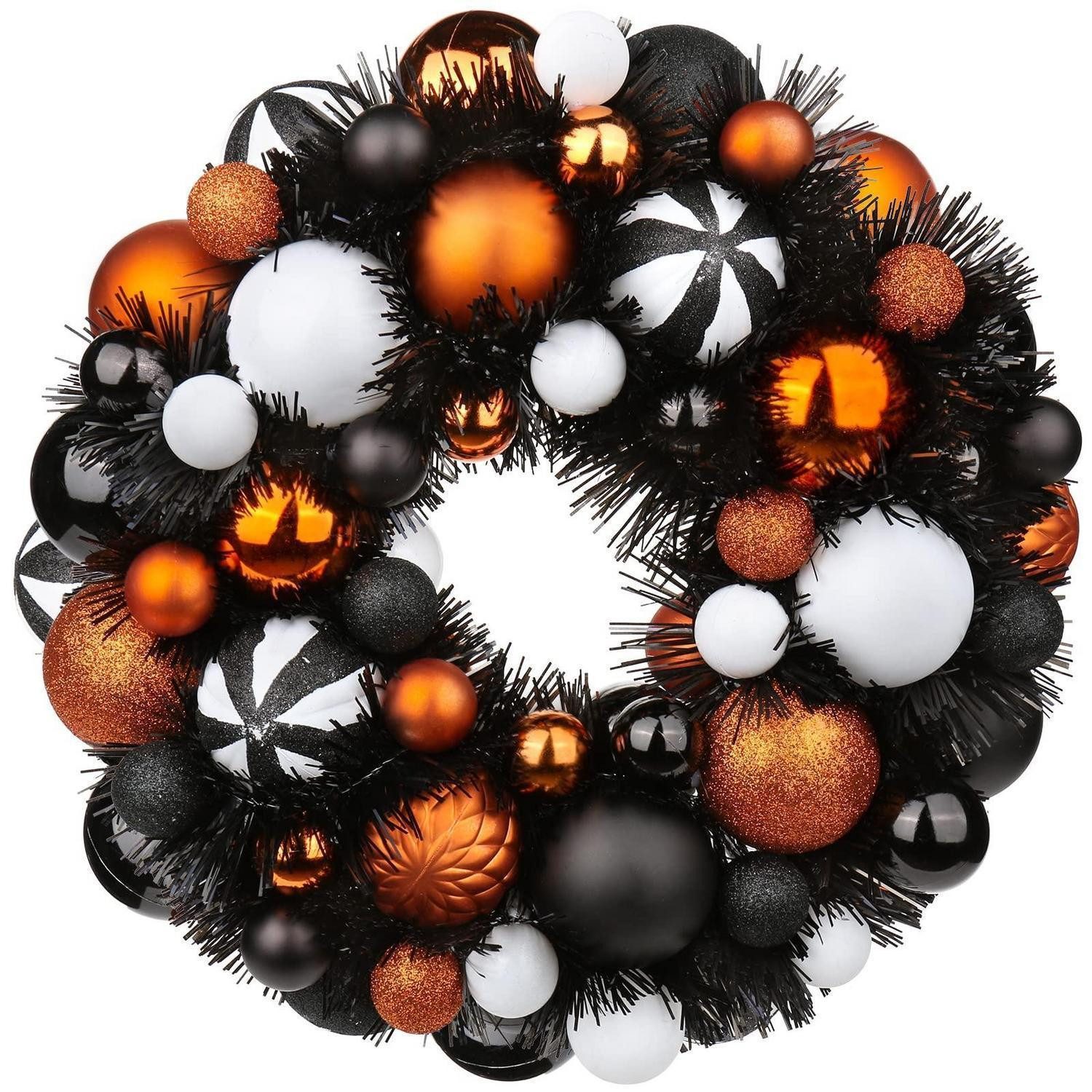 LuxusKollektion Dekokranz Halloween Kranz 33cm Bruchsicher Kugel-Deko