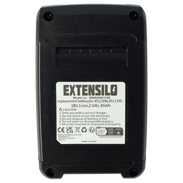 Extensilo Ersatz für Einhell 45.114.36, 4511437, 4511396, 4511395 für Akku Li-Ion 2500 mAh (18 V)