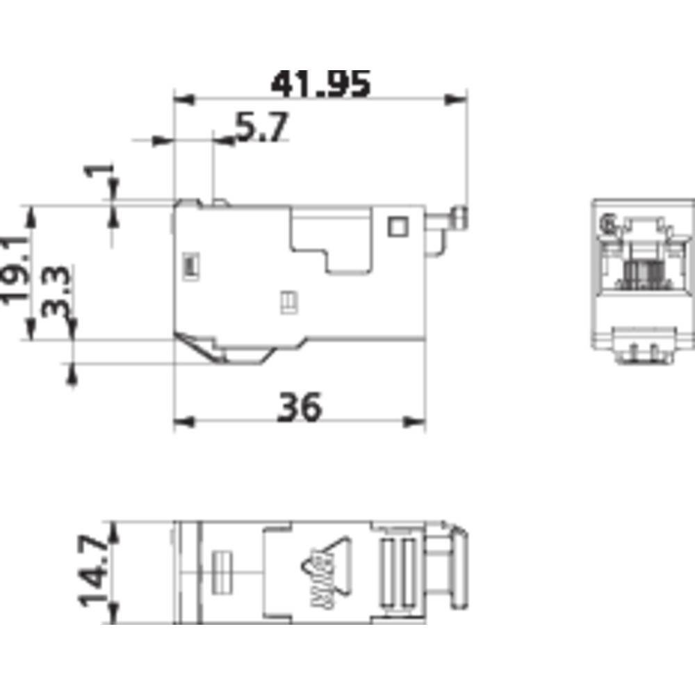 Metz Connect E-DAT modul Cat.6A 8(8) Buchse, T568A 130910-I Netzwerk-Adapter