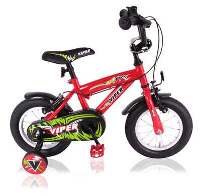 T&Y Trade Kinderfahrrad 12" 12 Zoll Kinder Fahrrad Kinderfahrrad Kinderrad Rad Bike VIPER Rot, Stützräder