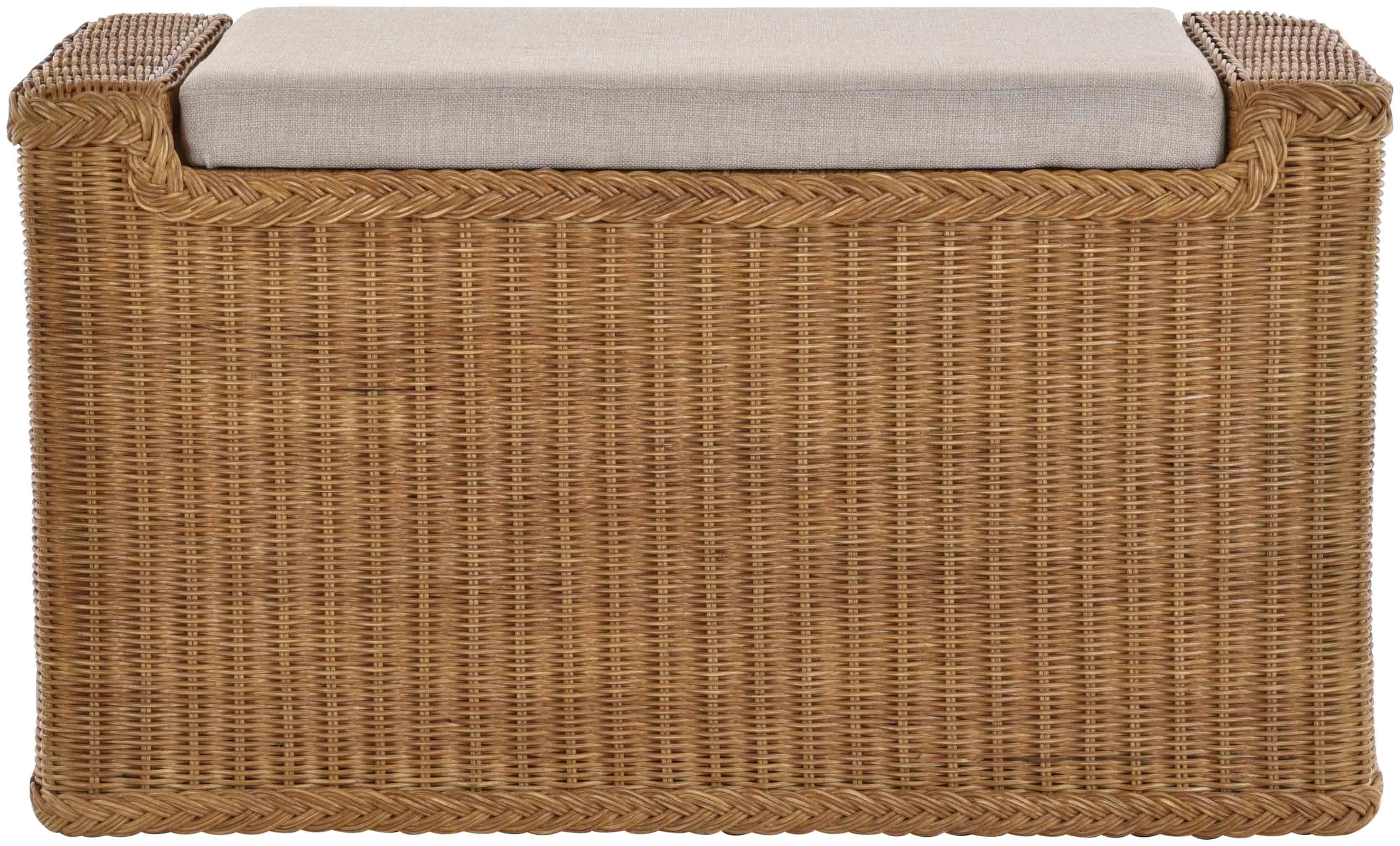 Krines Home Sitztruhe Rattan Wäschetruhe Sitzbank günstig online kaufen