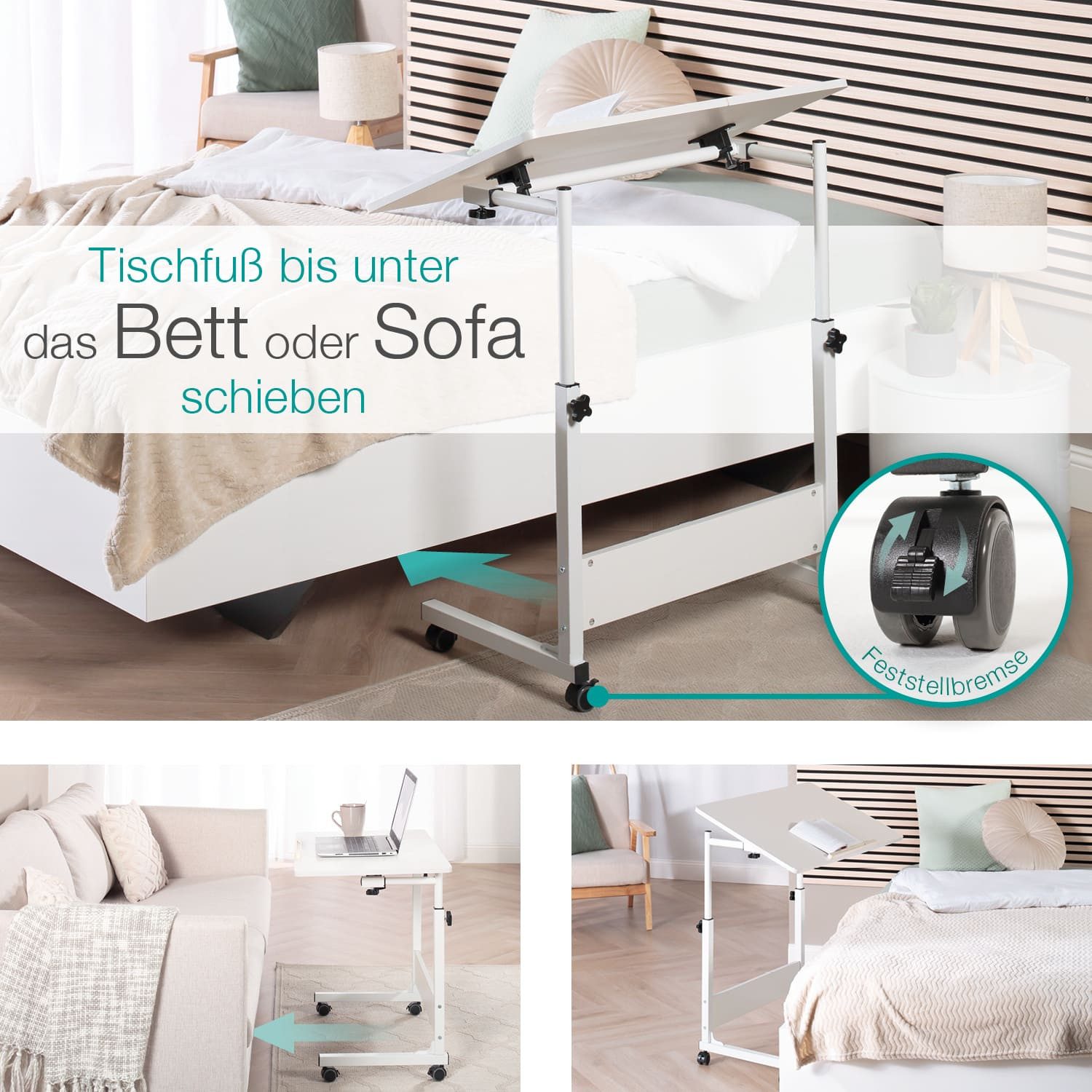 ELONEO Beistelltisch Holz & weiß, mit günstig online kaufen