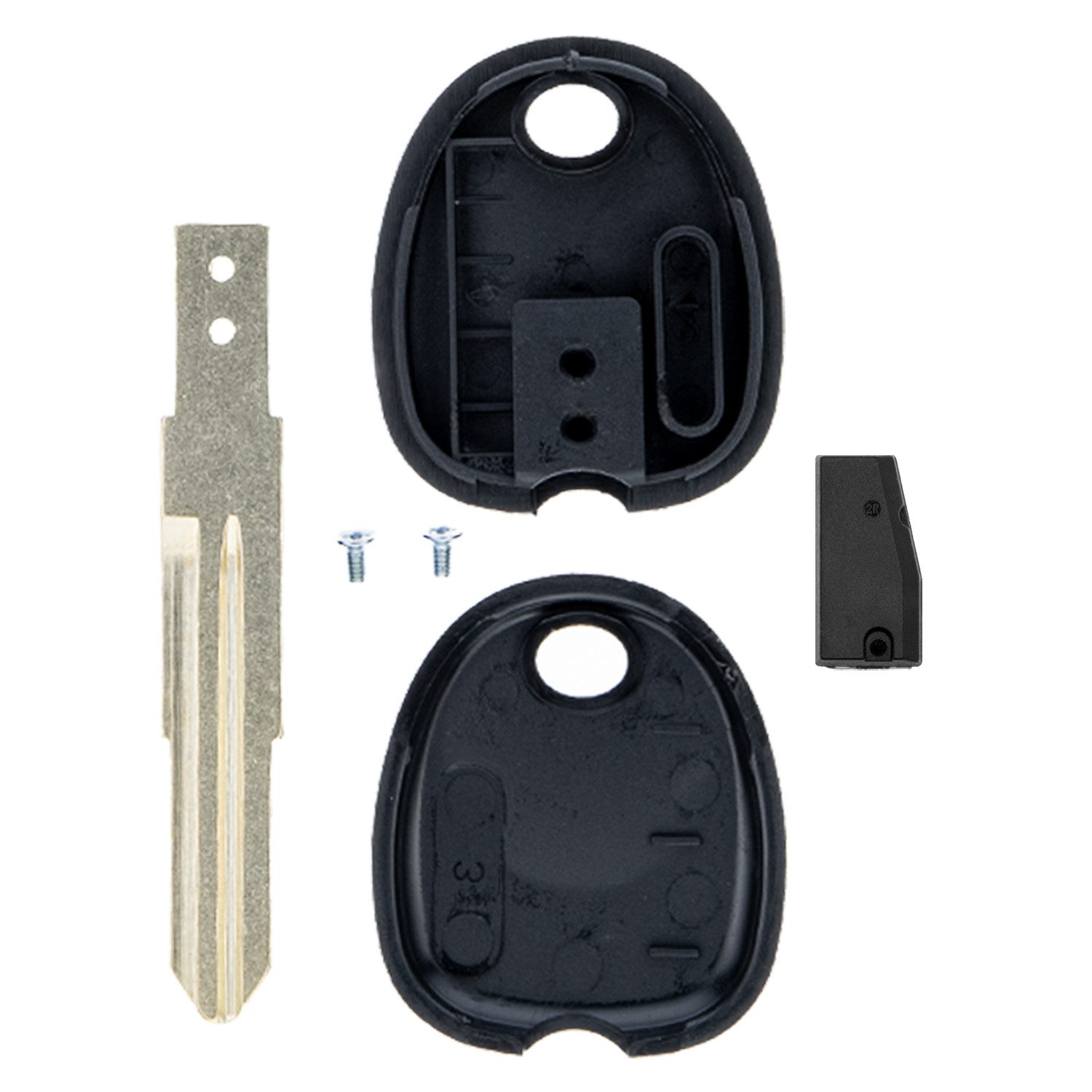 mt-key Schlüsseltasche Auto Zünd Schlüssel Rohling HYN7 + ID46 Transponder (Set), für Kia Sorento I Jc (02-09)