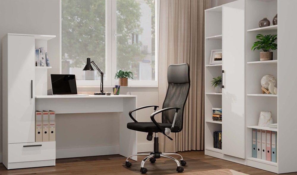 ibonto Regal-Schreibtisch Schreibtisch mit Bücherregal, Schublade und Stauraum, 2-in-1-Kombination
