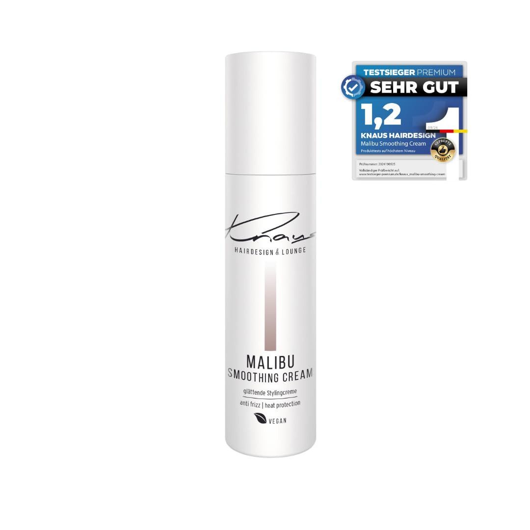 Knaus Hairdesign Haarcreme MALIBU 2 Phasen SMOOTHING CREAM, Anti-Frizz Allergiker, Haarshampoo mit Aloe Vera und Seegras B3 - Allergiker geignet VEGAN