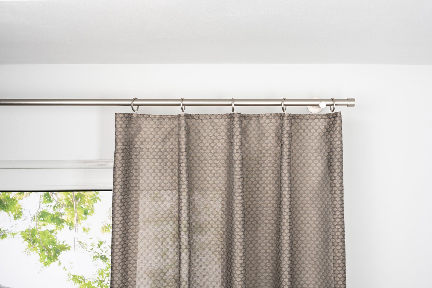 Vorhang verdeckte St), 100% Taupe Polyester, Schlaufenschal (1 moderner ondeco, Schlaufen Dot,