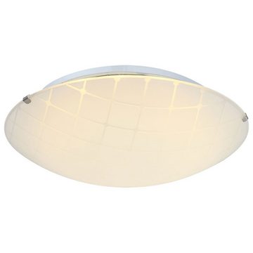 Globo LED Deckenleuchte, LED-Leuchtmittel fest verbaut, Warmweiß, Deckenleuchte Deckenlampe Wohnzimmerlampe Chrom LED