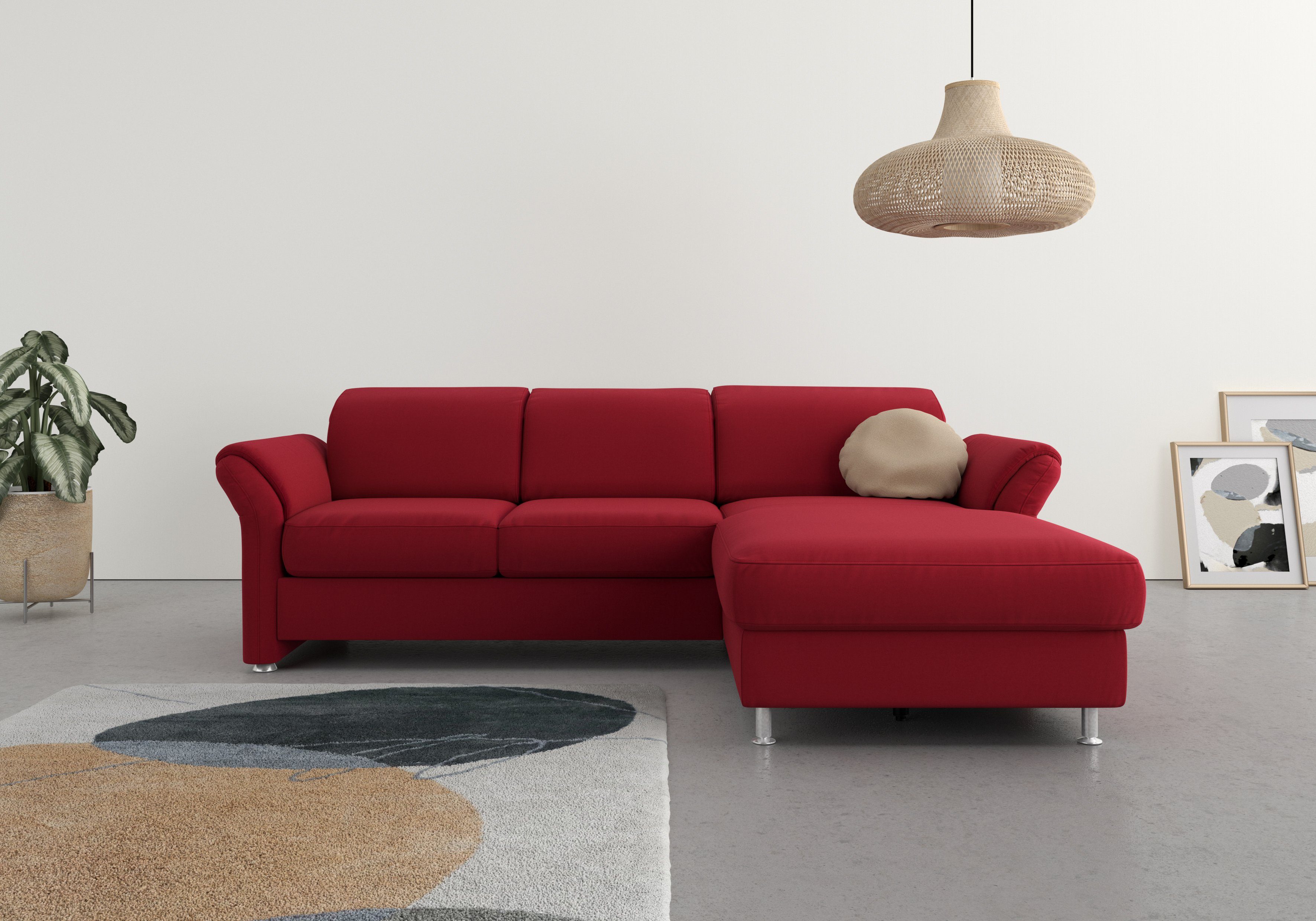 sit&more Ecksofa Apulia, wahlweise Bettfunktion, und Armteilverstellung Kopf- Bettkasten und